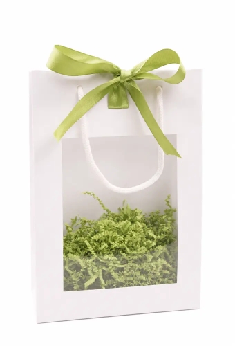 Kadotasjes Trazo Wit Glanzend Met PVC Venster 20x8x29cm 10stuks
