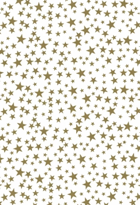 Zijdevloei - Vloeipapier Bedrukt Sterren Goud & Wit 50x75cm 240vellen