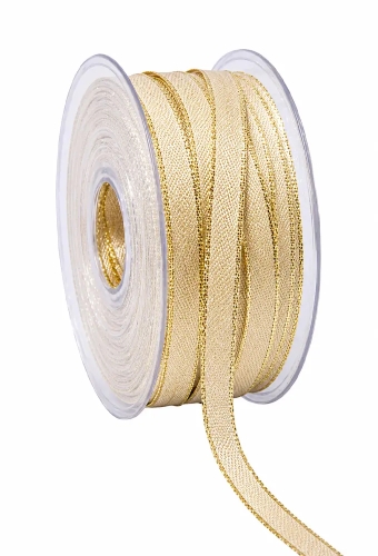 Kadolint Metallic Goud Mat Met Goud Rand IJzerdraad 10mm x 50meter