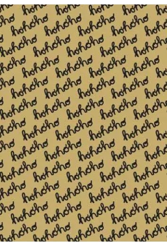 Kerstpapier Bruin hohoho zwart kraft 40cm x 250meter