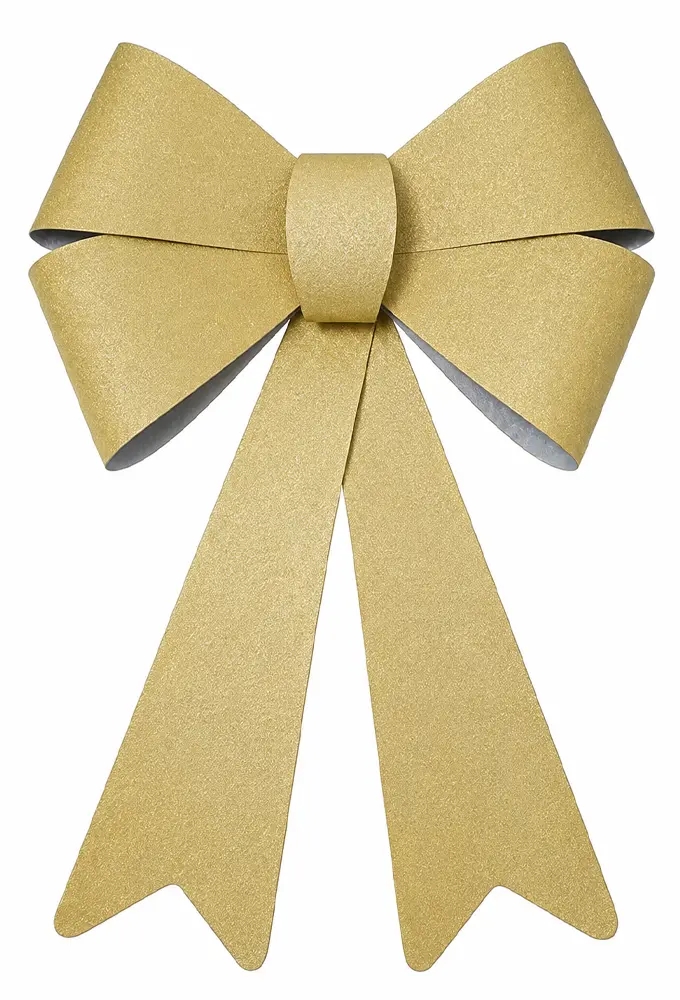 Dubbele Strik Glitter Goud Genua & IJzerdraad 2x 7cm. 30x43cm 1stuk