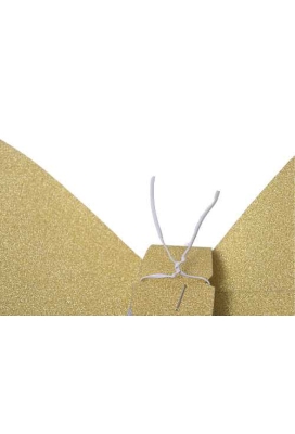 Dubbele Strik Glitter Goud Genua & IJzerdraad 2x 7cm. 30x43cm 1stuk