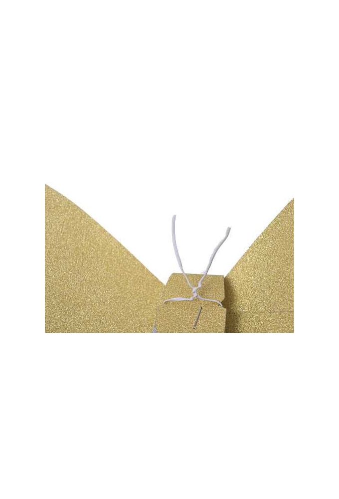 Dubbele Strik Glitter Goud Genua & IJzerdraad 2x 7cm. 30x43cm 1stuk