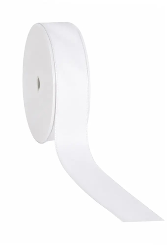 Luxe Taft Cadeaulint Met IJzerdraad Wit 23mm x 20meter