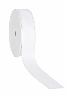 Luxe Taft Cadeaulint Met IJzerdraad Wit 23mm x 20meter