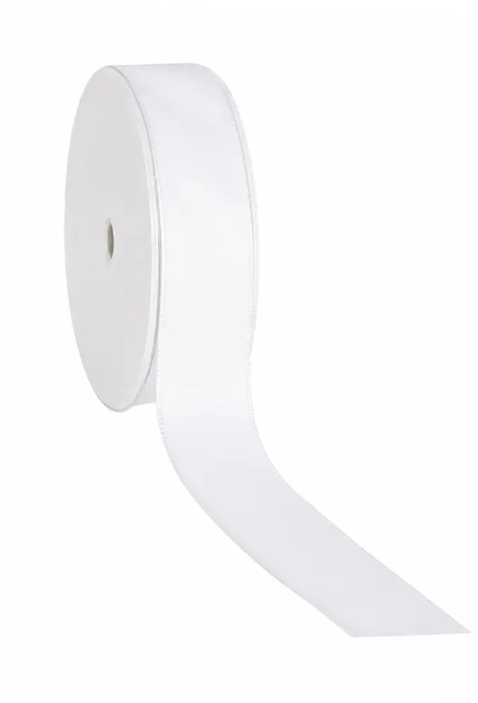Luxe Taft Cadeaulint Met IJzerdraad Wit 23mm x 20meter