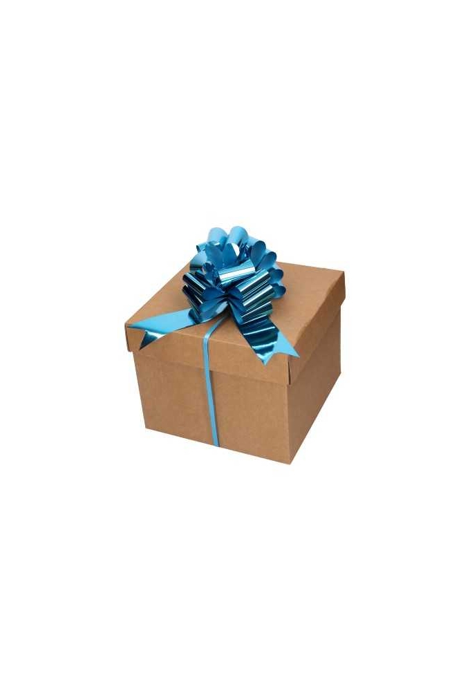 Strik Aqua Blauw Metallic Doorsnee 15cm lint 5cm 1stuks