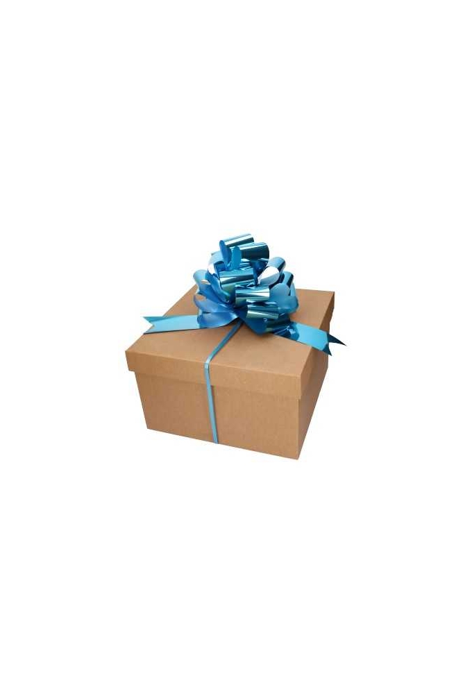 Strik Aqua Blauw Metallic Doorsnee 27cm lint 6.8cm 1stuks