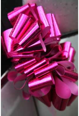 Strik Pink Metallic Doorsnee 15cm lint 5cm 1stuks