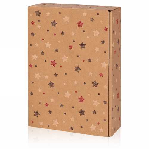 Wijndoos Naturel Stars 3 Fles 36x25x9cm 25stuks