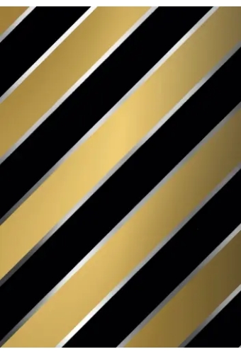 Kerstpapier Bold Stripes Zwart & Goud 70cm x  100meter