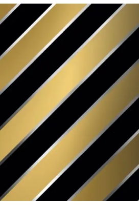 Kerstpapier Bold Stripes Zwart & Goud 70cm x  100meter