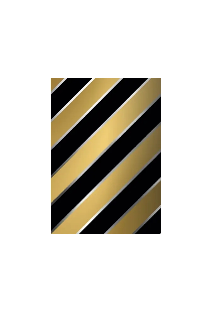 Kerstpapier Bold Stripes Zwart & Goud 70cm x  100meter