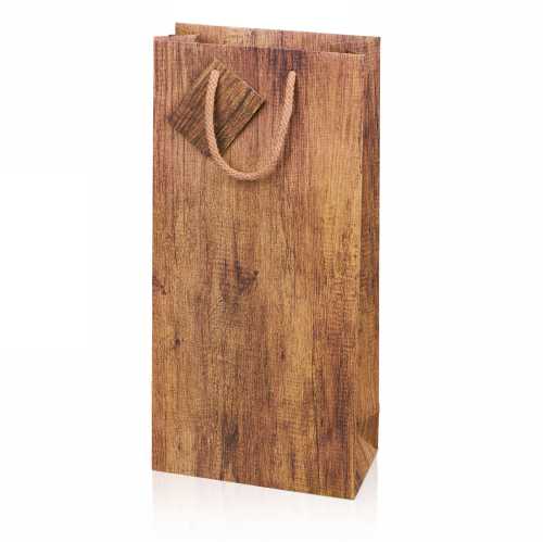 Wijntasje Timber 2 fles 17x8.5x36cm 20stuks