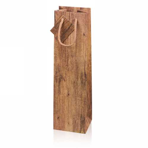 Wijntasjes Timber 1 fles 10x8.5x36cm.20stuks