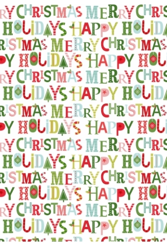 Kerstpapier Kids Xmas Letters 30 cm x 200meter