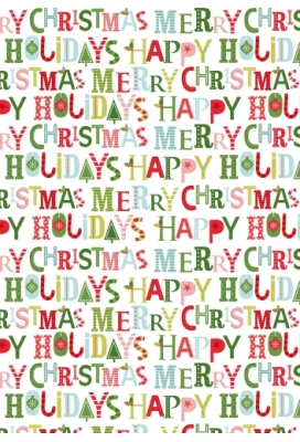 Kerstpapier Kids Xmas Letters 30 cm x 200meter