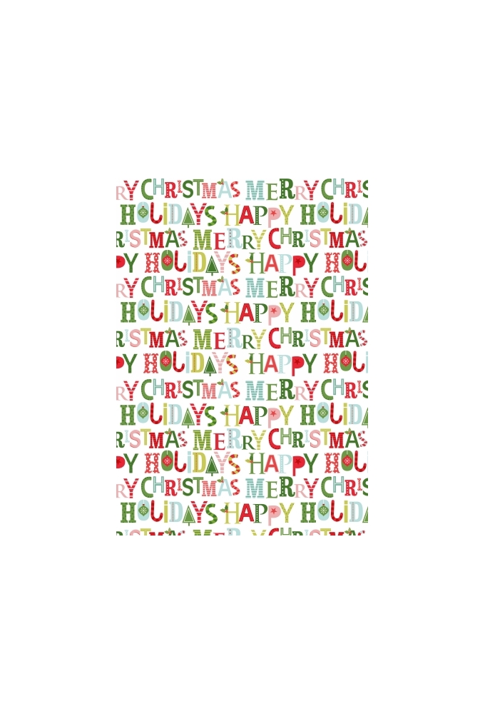 Kerstpapier Kids Xmas Letters 30 cm x 200meter