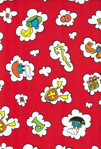 Sintpapier Trendy Sint Present Rood 50cm x 200meter