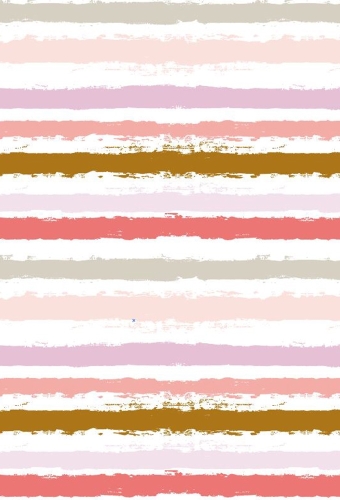 Kadopapier Coated painted stripes pink & gold 50cm x 200meter