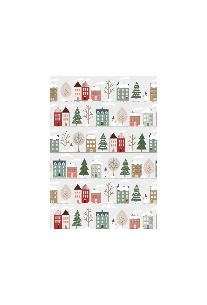 Kerstpapier Houses 30 cm x  200meter