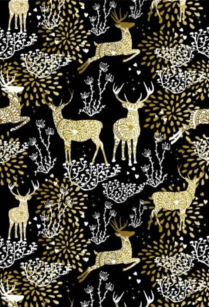 Kerstpapier xmas reindeers classic 30cm x 200meter