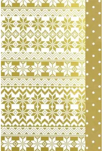 Kerstpapier Dubbel zijdig Norway Goud 30cm x 175mtr