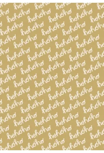 Kerstpapier Hohoho Wit Kraft 30 cm x 250meter