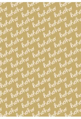 Kerstpapier Hohoho Wit Kraft 30 cm x 250meter