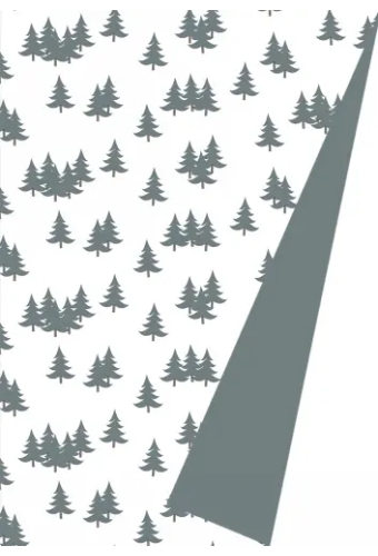Kerstpapier Dubbelzijdig Xmas Trees Grijs 30 cm x 175meter