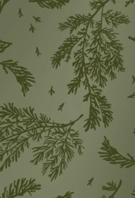 Kerstpapier Winter Leaves Dark Groen 30 cm x  200meter