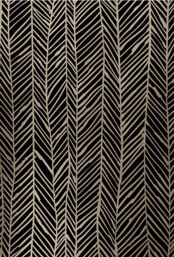 Kadopapier Metallized  Zwart-goud visgraat 30cm x 100meter