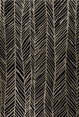 Kadopapier Metallized  Zwart-goud visgraat 30cm x 100meter
