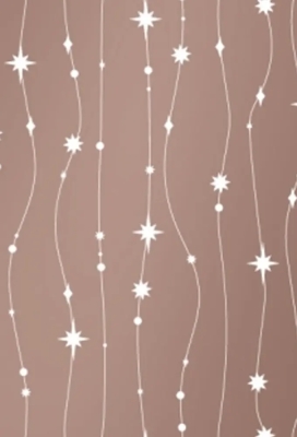Kerstpapier stars are falling Rose goud 30cm x 200meter