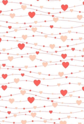 Kadopapier Coated love red & pink hearts 30cm x 200meter