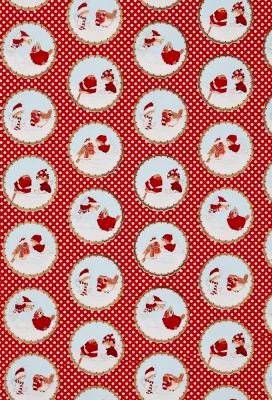 Kerstpapier Coated Vrolijk Kerstfeest Dots Rood 30cm  x 200meter