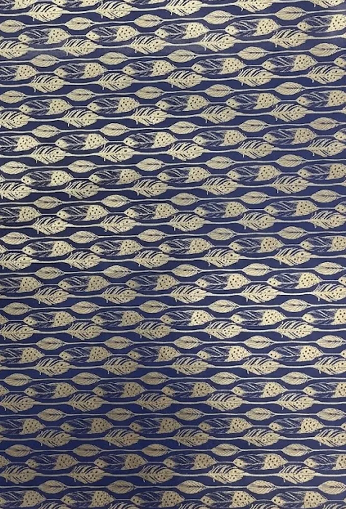 Kerstpapier Coated Leaves Gold 30cm  x 200meter