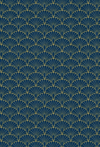 Kadopapier Coated Waaier Goud Groen  50cm x 100meter