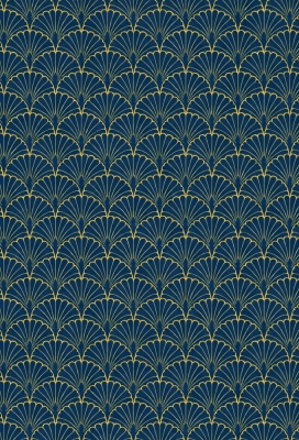 Kadopapier Coated Waaier Goud Groen  50cm x 100meter