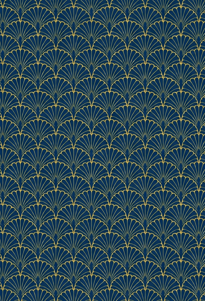 Kadopapier Coated Waaier Goud Groen  50cm x 100meter