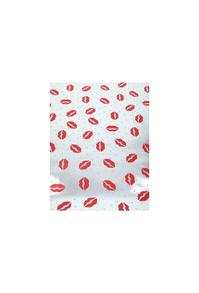 Kadopapier Metallic Hearts And Kiss 50cm x 100meter