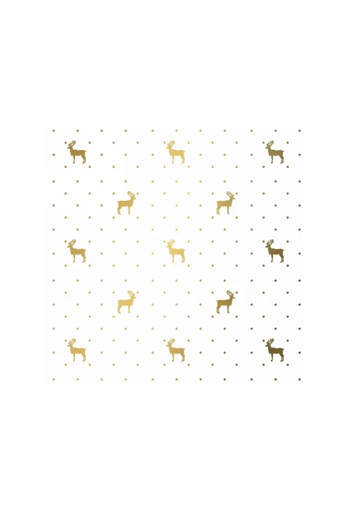 Kerstpapier du monde reindeer Rose goud  70cm x 200meter