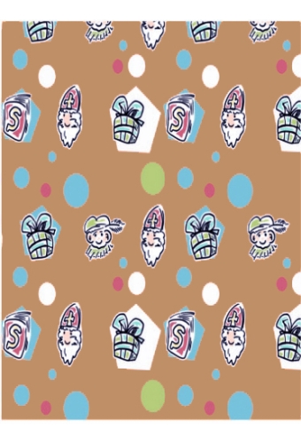 Sintpapier Trendy Sinterklaas Wie Kent Hem Niet Bruin 30cm x 125meter