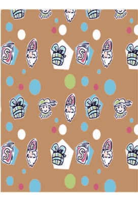Sintpapier Trendy Sinterklaas Wie Kent Hem Niet Bruin 30cm x 125meter