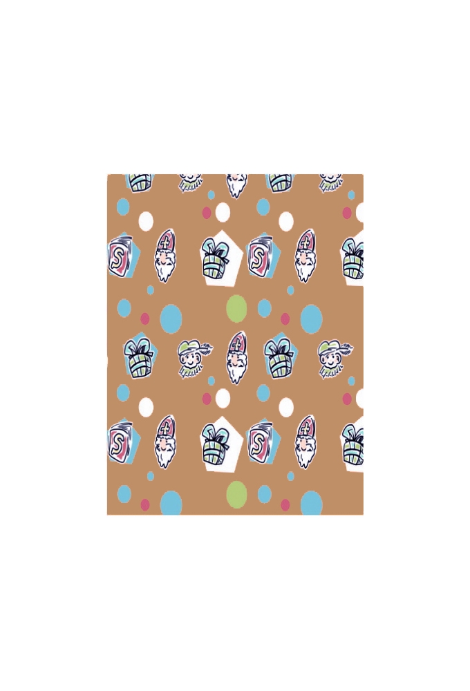 Sintpapier Trendy Sinterklaas Wie Kent Hem Niet Bruin 30cm x 125meter