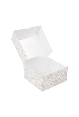 Gebaksdoos Gold Mozaiek Met Klep & Venster 18x18x7.5cm 250gram 33stuks