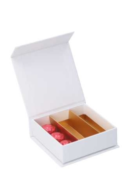 Magneet Bonbondoosjes Mat Wit 9 Bonbons 9.6x9.6x3cm 9stuks