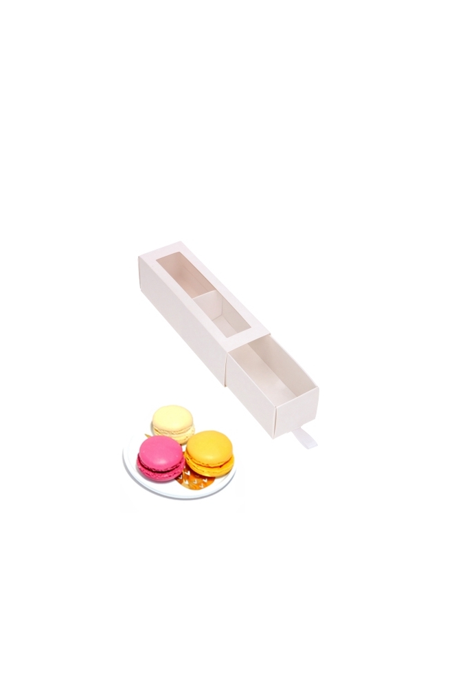 Macarondoosjes 1 Ladeboxje Wit Glans 15.5x4.3x4.5cm 7stuks