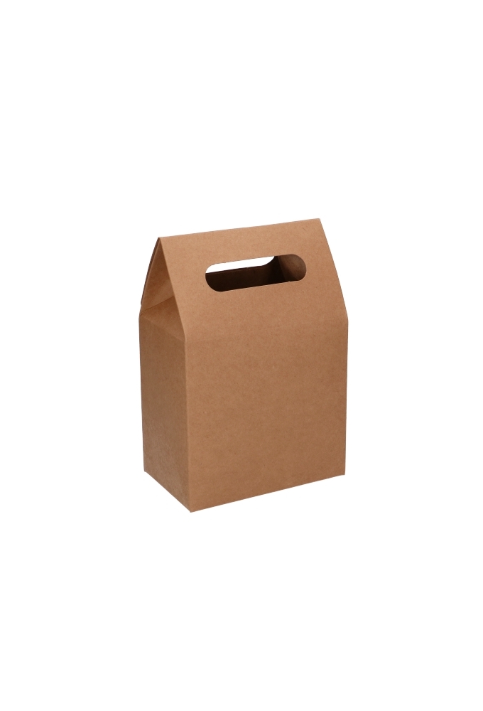 Kadodoos Flores Met Handgreep Hoog Model Kraft & Tape 13x8x18cm 9stuks