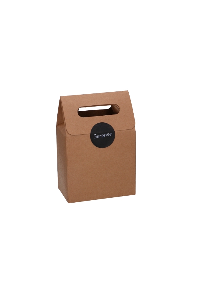 Kadodoos Flores Met Handgreep Hoog Model Kraft & Tape 13x8x18cm 9stuks